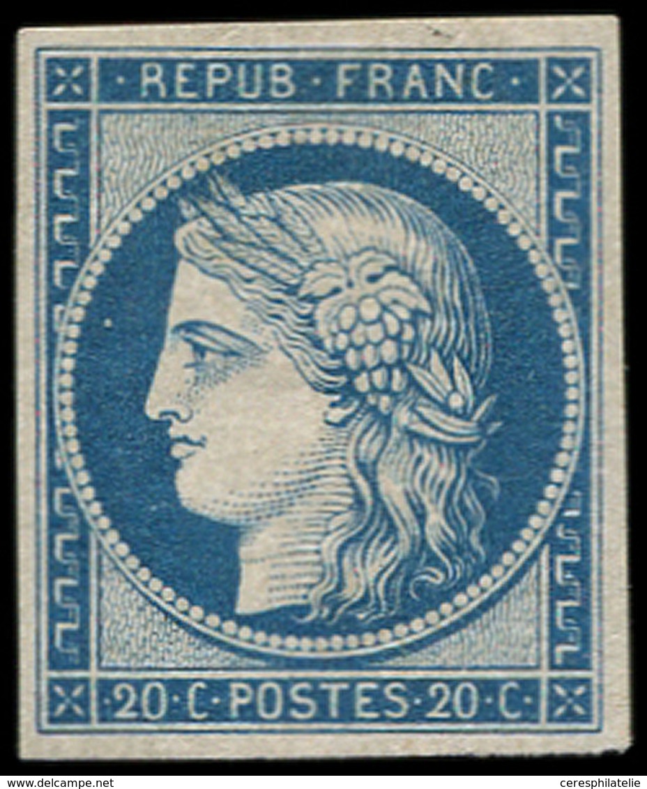 * EMISSION DE 1849 - R8f  20c. Bleu, REIMPRESSION, Forte Ch., TB - 1849-1850 Ceres