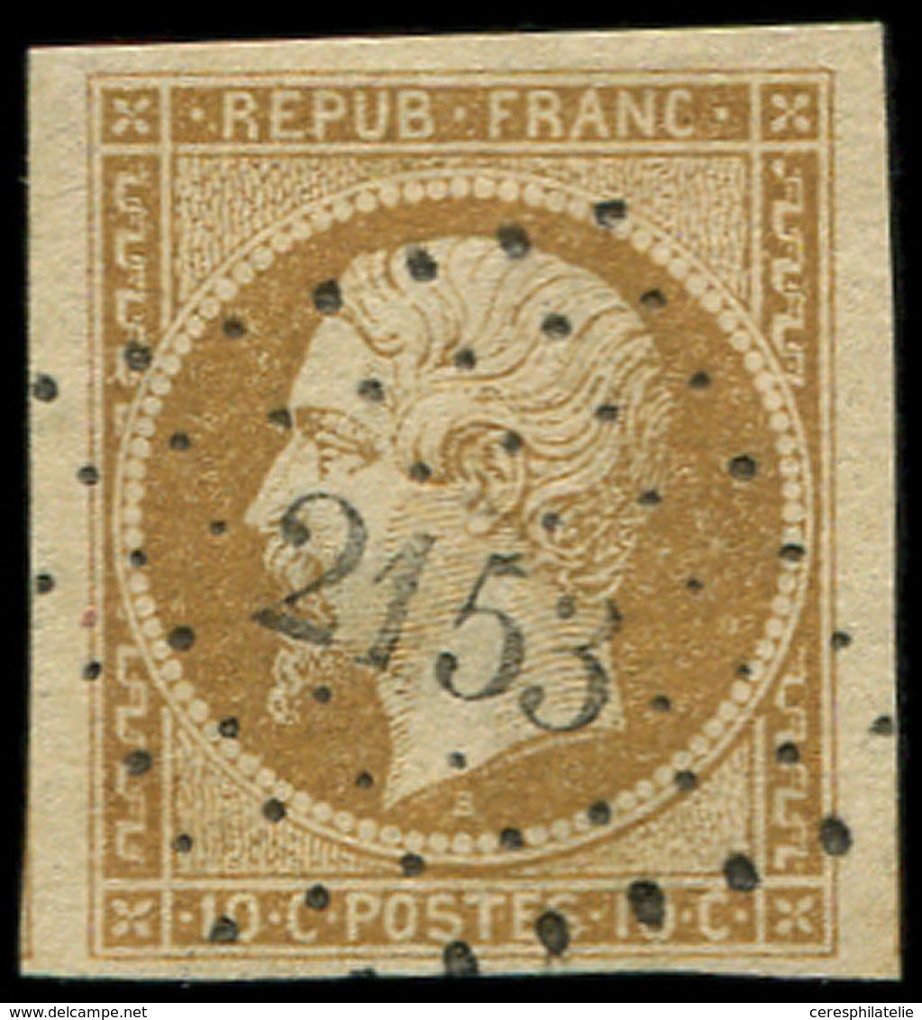 PRESIDENCE - 9    10c. Bistre-jaune, Obl. PC 2153 De Morannes (ind. 12), Frappe Superbe, Belles Marges, TTB - 1852 Luis-Napoléon