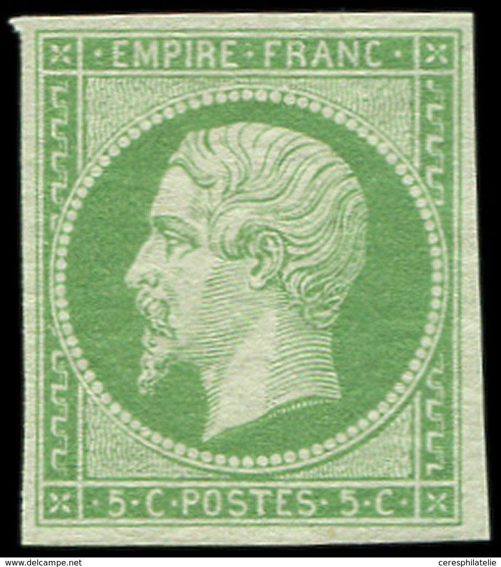 ** EMPIRE NON DENTELE - 12a   5c. Vert-jaune, Fraîcheur Postale, Superbe - 1853-1860 Napoléon III.