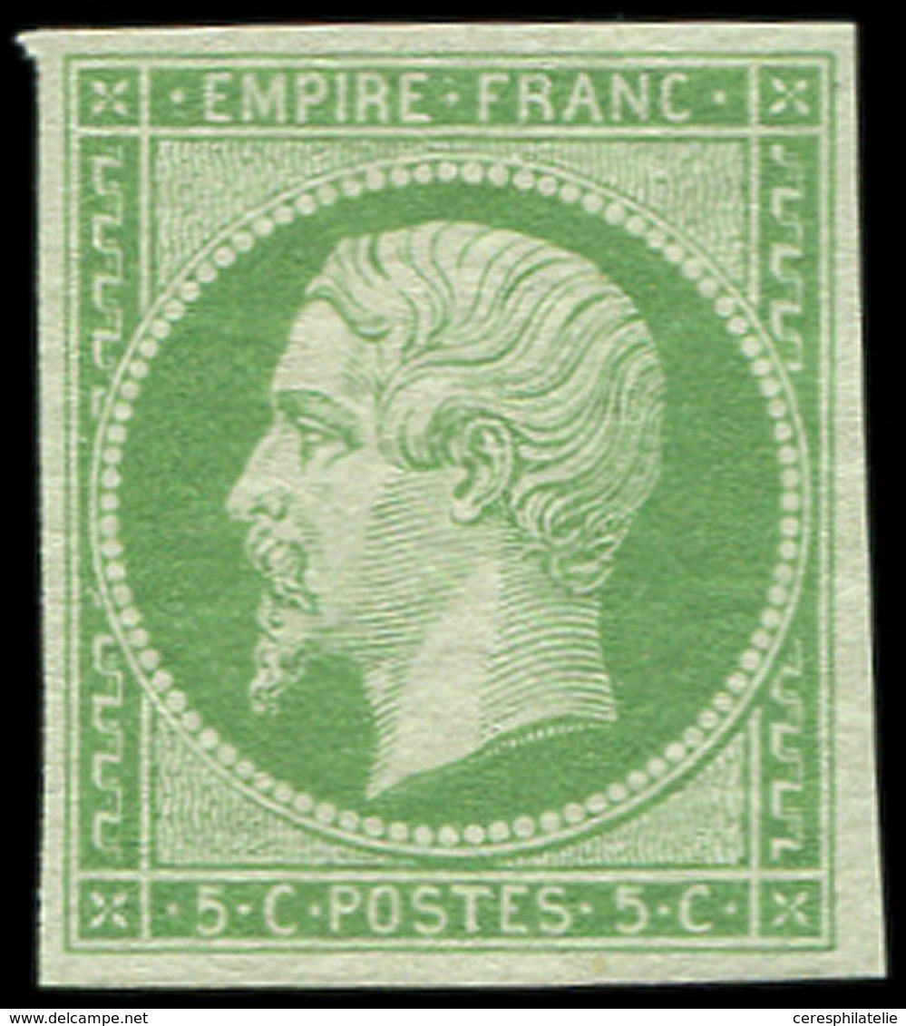 ** EMPIRE NON DENTELE - 12a   5c. Vert-jaune, Fraîcheur Postale, Superbe - 1853-1860 Napoléon III
