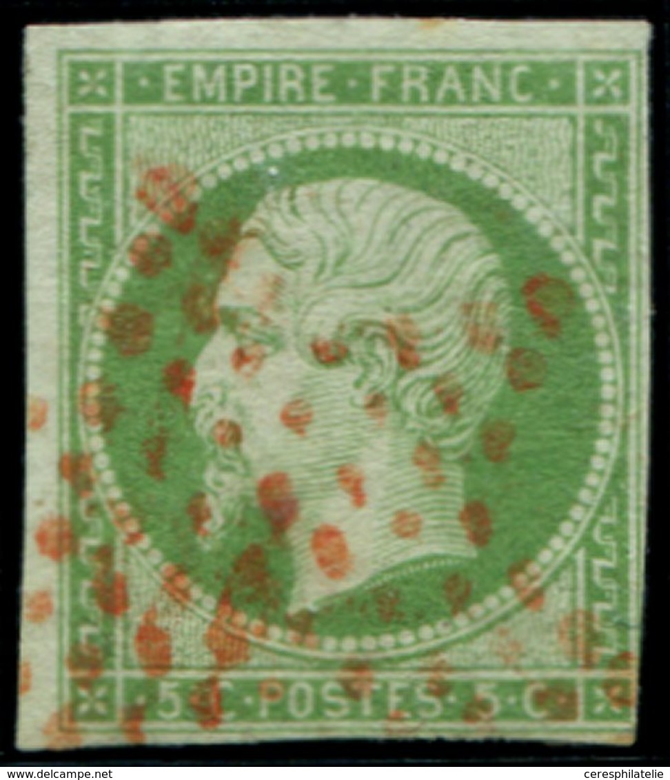 EMPIRE NON DENTELE - 12    5c. Vert, Obl. Etoile ROUGE, Inf. Déf. En Angle Sinon TTB - 1853-1860 Napoléon III.