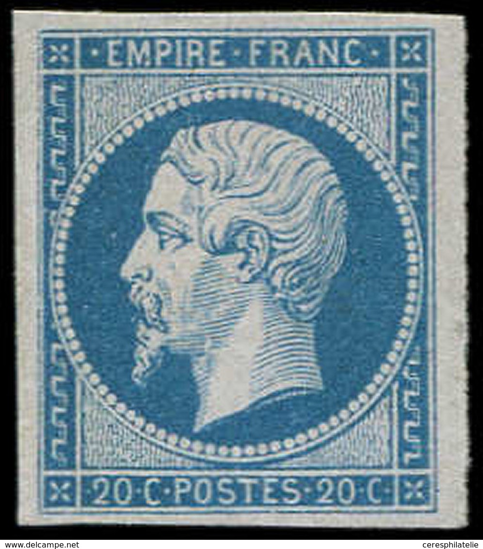 ** EMPIRE NON DENTELE - 14A  20c. Bleu, T I, Frais Et TTB. J - 1853-1860 Napoleone III