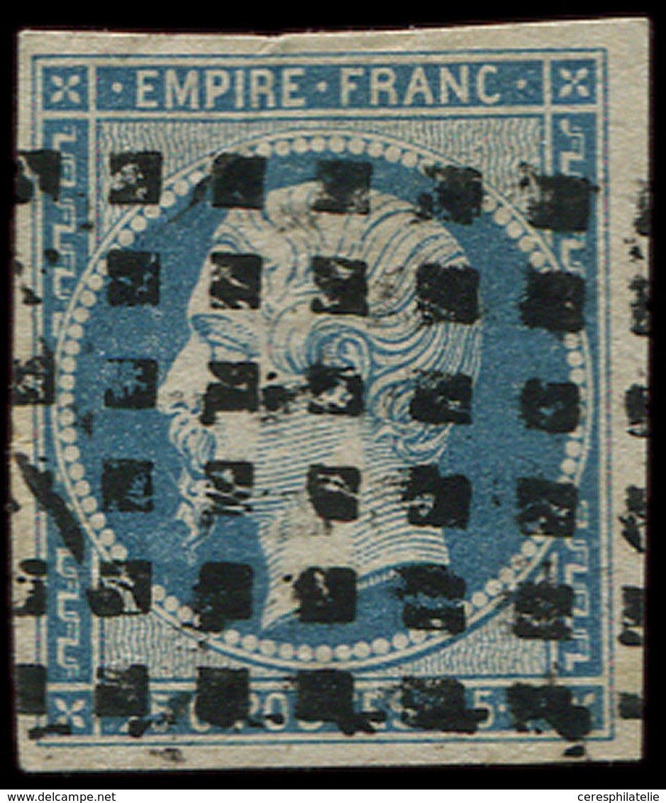 EMPIRE NON DENTELE - 15   25c. Bleu, Obl. GROS POINTS, TB - 1853-1860 Napoléon III