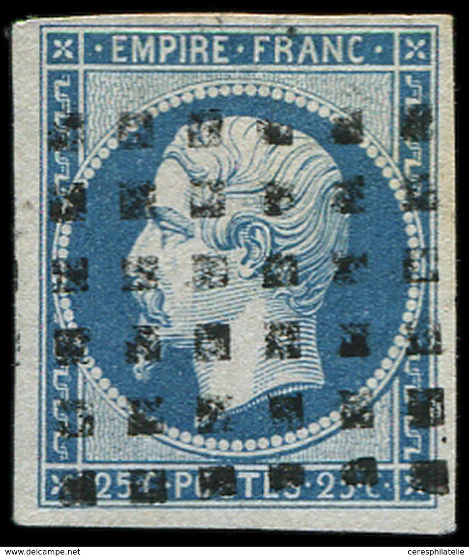 EMPIRE NON DENTELE - 15   25c. Bleu, Obl. GROS POINTS, TB - 1853-1860 Napoleon III