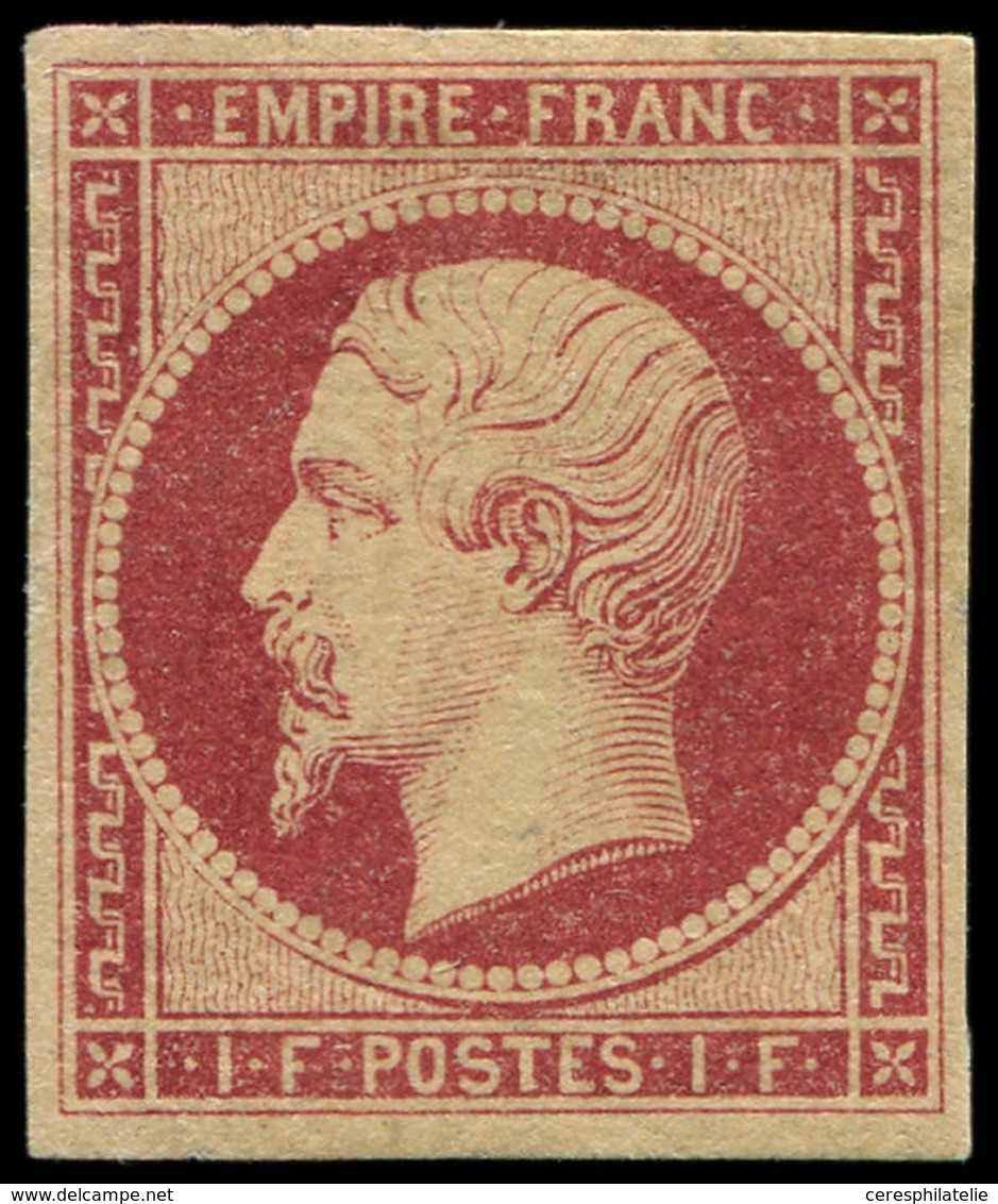 * EMPIRE NON DENTELE - 18    1f. Carmin, Inf. Charnière, TTB. C - 1853-1860 Napoléon III