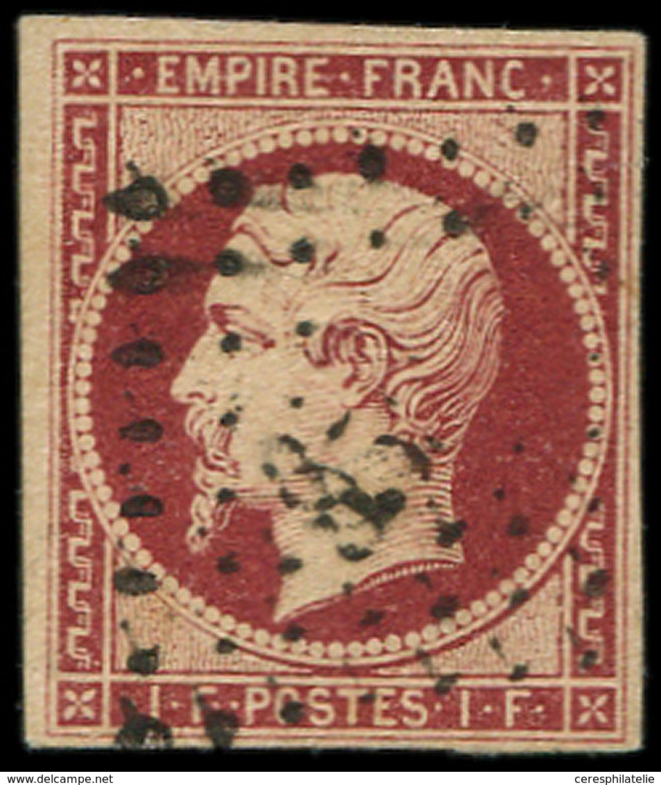 EMPIRE NON DENTELE - 18    1f. Carmin, Obl. PC, TB. C - 1853-1860 Napoléon III