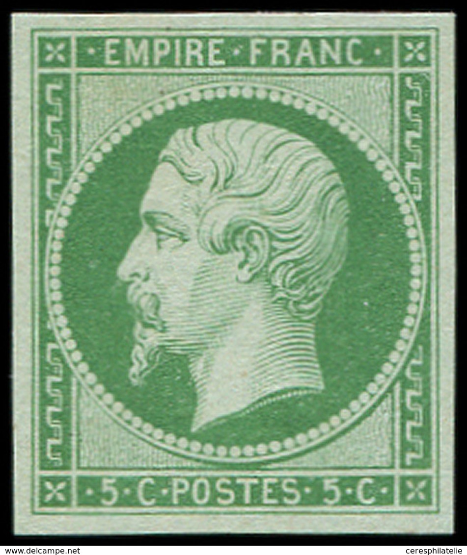 (*) EMPIRE NON DENTELE - AM12e 5c. Vert Clair, Tirage Des Arts Et Métiers, TTB. C - 1853-1860 Napoléon III.