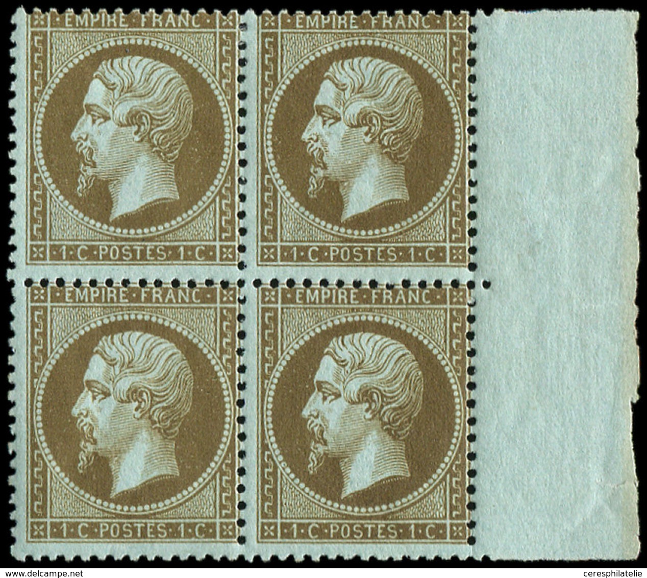 ** EMPIRE DENTELE - 19b   1c. Mordoré, BLOC De 4 Bdf, TB - 1862 Napoléon III