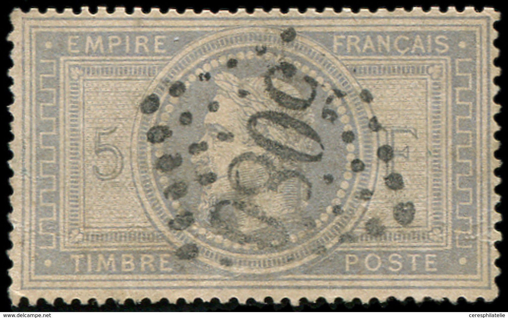 EMPIRE LAURE - 33    5f. Violet-gris, Obl. GC 5080, TB. C - 1863-1870 Napoléon III. Laure