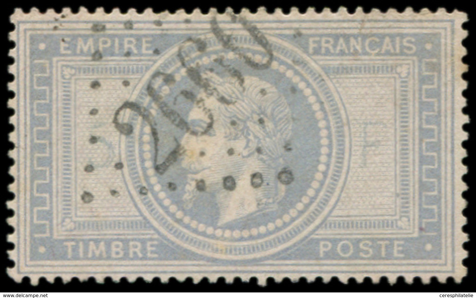 EMPIRE LAURE - 33    5f. Violet-gris, Obl. GC 2660, Petite Fente, Aspect TTB - 1863-1870 Napoleon III With Laurels