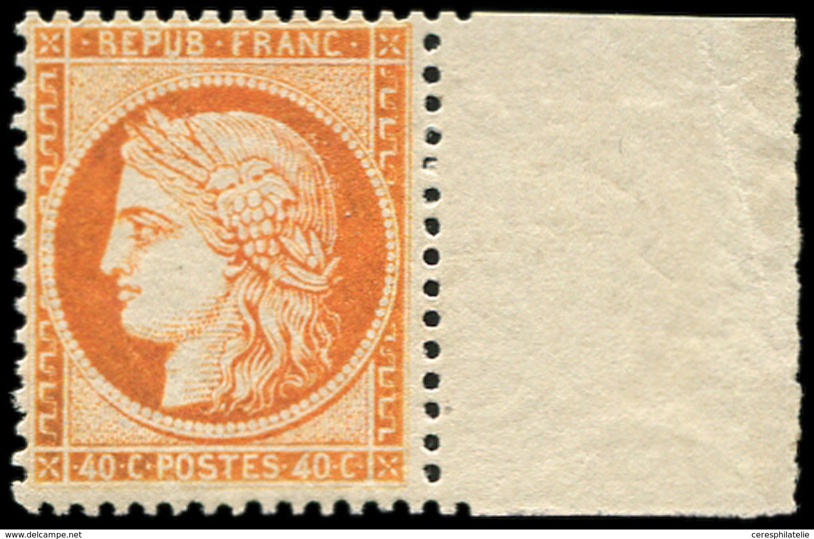 * SIEGE DE PARIS - 38   40c. Orange, Bdf, Infime Ch., Frais Et TTB - 1870 Siege Of Paris