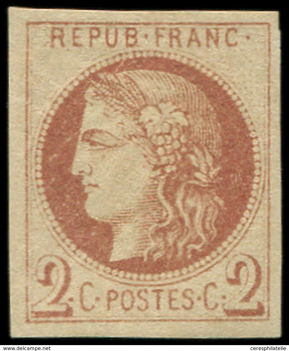 * EMISSION DE BORDEAUX - 40Af  2c. Chocolat Clair, Impression Fine De TOURS, Frais Et TB - 1870 Ausgabe Bordeaux