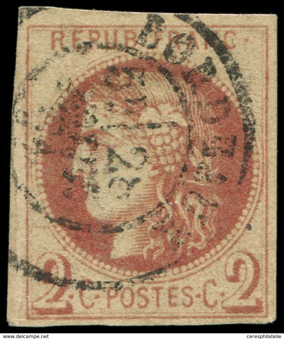 EMISSION DE BORDEAUX - 40Af  2c. Brun-rouge, Impression Fine De Tours, Obl. Càd T17 BORDEAUX 28/1/71, R Et TB - 1870 Bordeaux Printing