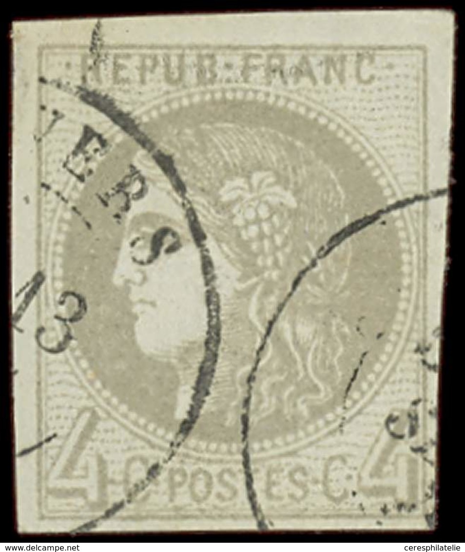 EMISSION DE BORDEAUX - 41B   4c. Gris, R II, Oblitéré Càd, TB - 1870 Ausgabe Bordeaux