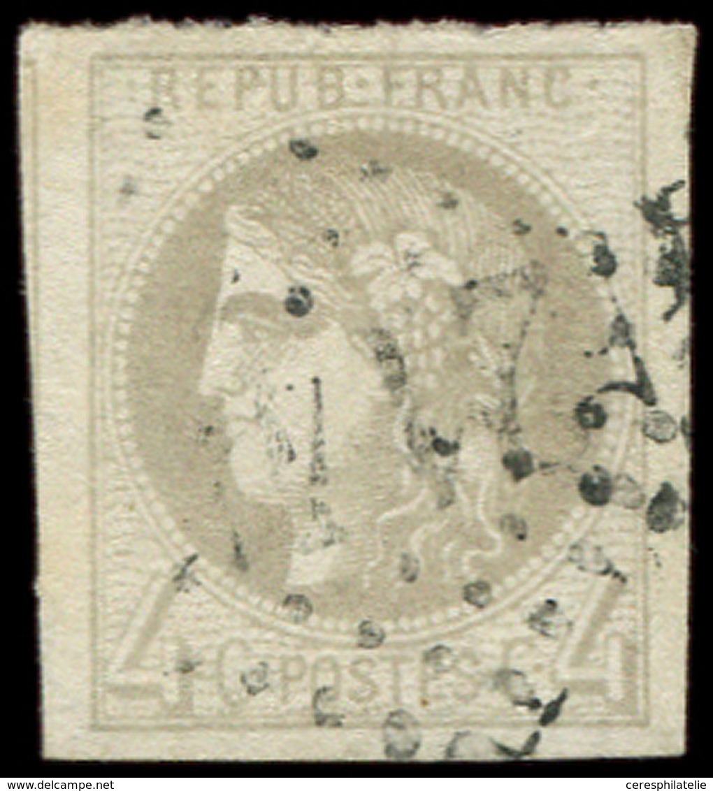 EMISSION DE BORDEAUX - 41B   4c. Gris, R II, Obl. GC 2145, Belles Marges, Amorce De Voisin à Gauche, TB/TTB - 1870 Bordeaux Printing