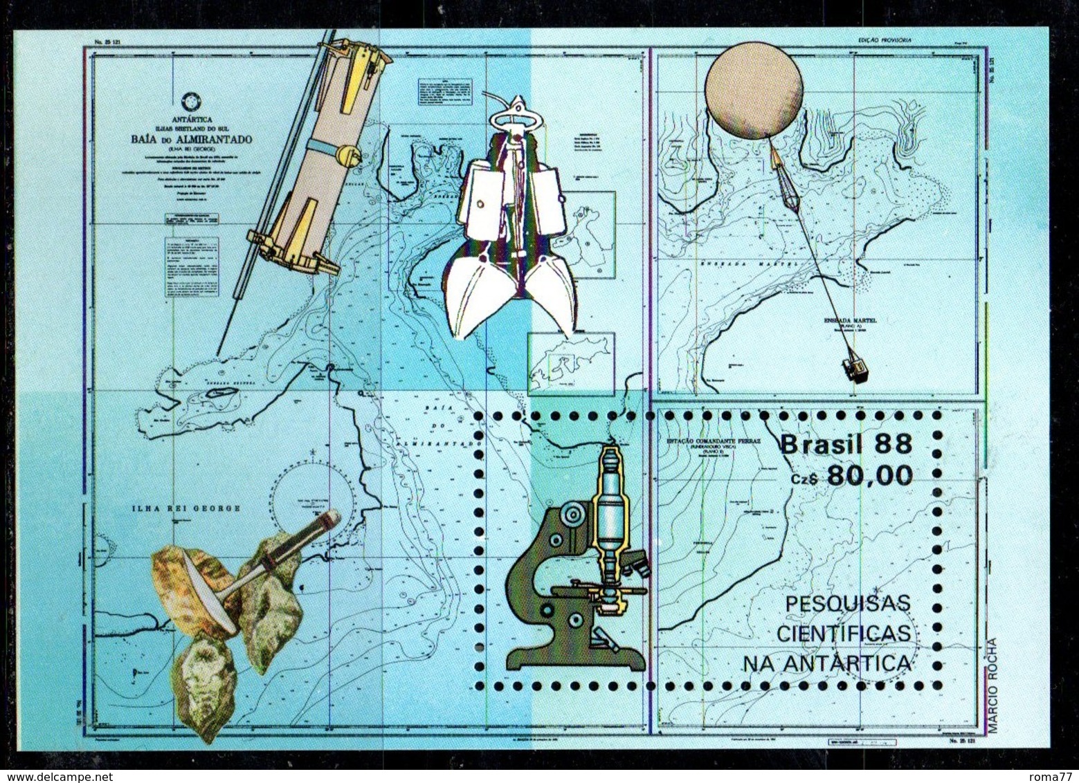 BF101 - BRASILE 1988 , Il Foglietto N. 71 ANTARTICA  *** - Blocchi & Foglietti