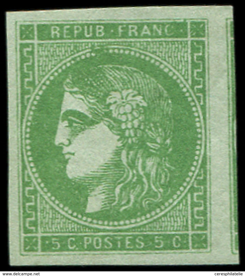 * EMISSION DE BORDEAUX - 42B   5c. Vert-jaune R II, Très Belles Marges, Inf. Ch., TTB - 1870 Ausgabe Bordeaux