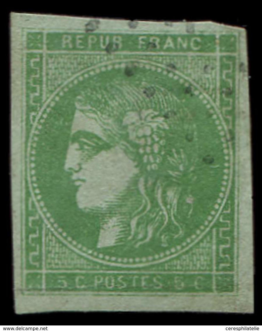 EMISSION DE BORDEAUX - 42B   5c. Vert Jaune, R II, 2ème état, Oblitération Légère, TB - 1870 Uitgave Van Bordeaux