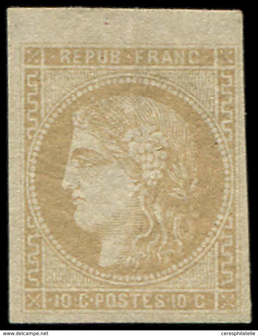 * EMISSION DE BORDEAUX - 43Ab 10c. Bistre-VERDATRE, R I, Petit Bdf, Frais Et TTB. C - 1870 Bordeaux Printing