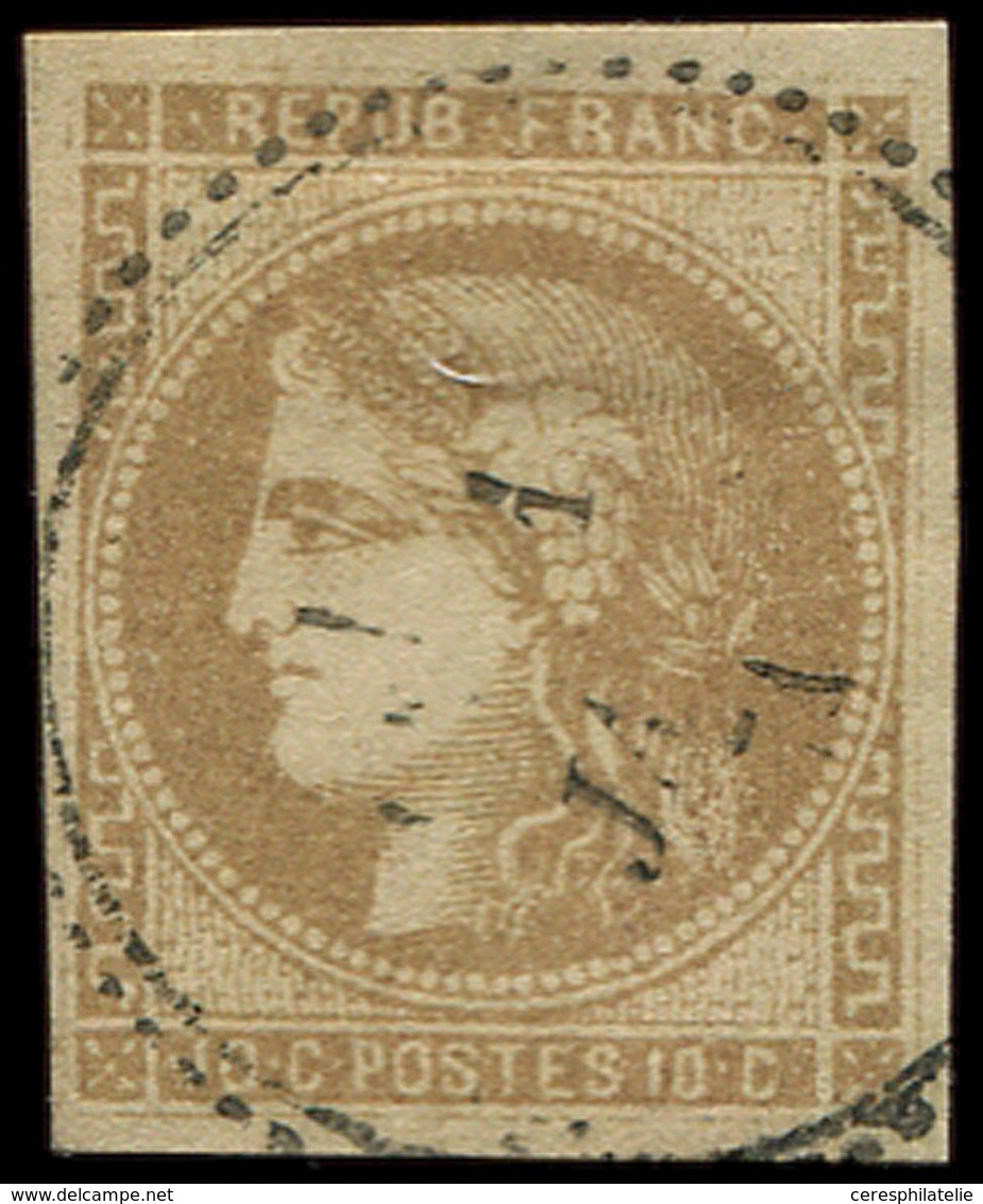 EMISSION DE BORDEAUX - 43A  10c. Bistre, R I, Obl. Càd T24, TB. C - 1870 Bordeaux Printing