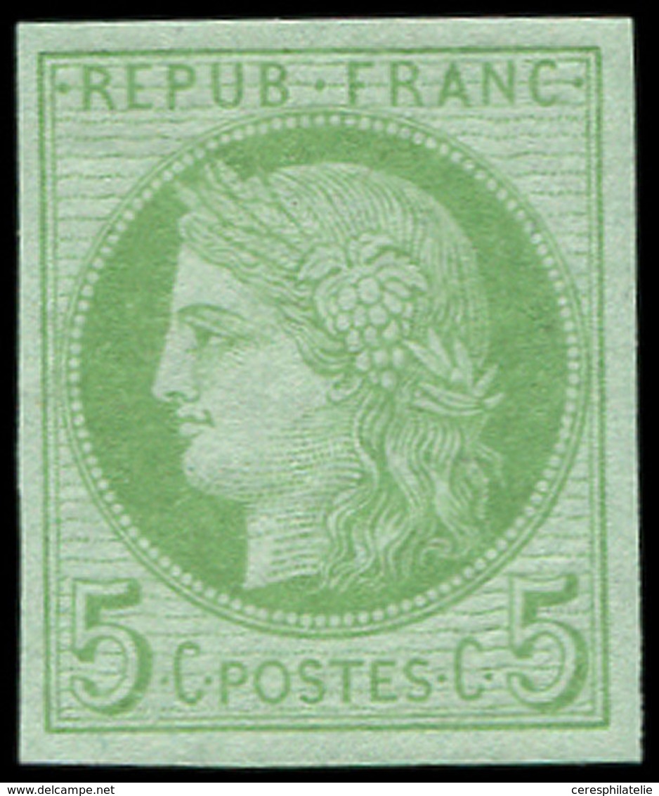 ** CERES DENTELE - 53d   5c. Vert-jaune Sur Azuré, NON DENTELE, Très Frais Et TTB/Superbe - 1871-1875 Ceres