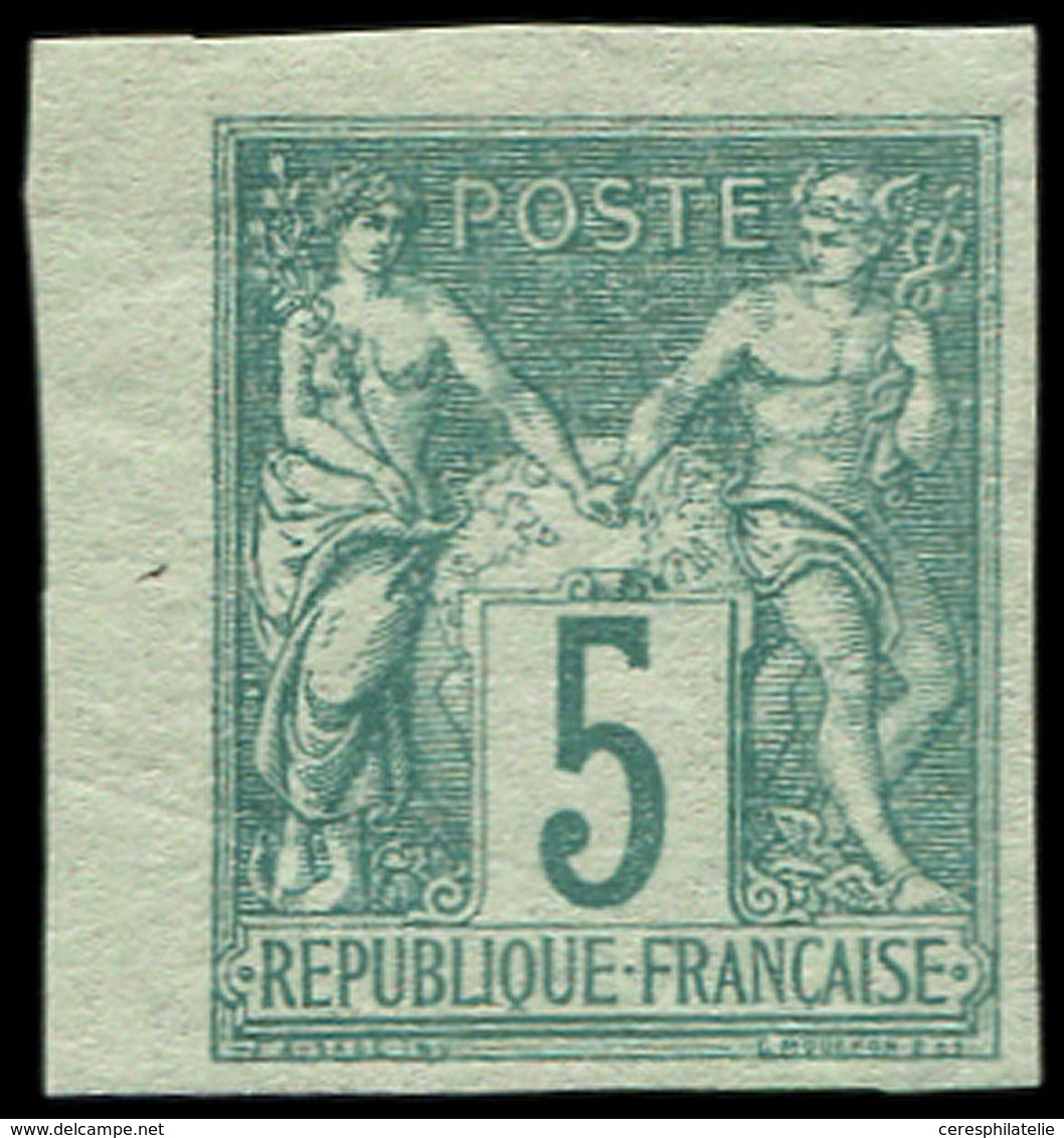 * TYPE SAGE - 64a   5c. Vert, NON DENTELE, Petit Cdf, Frais Et TB - 1876-1878 Sage (Type I)