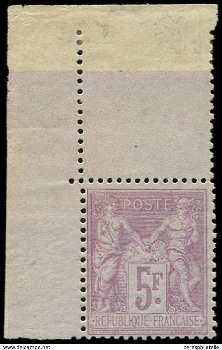 ** TYPE SAGE - 95    5f. Violet Sur Lilas, Cdf, Sans Gomme Sur Le 1/4 Sup. (d'origine), TTB - 1876-1878 Sage (Type I)