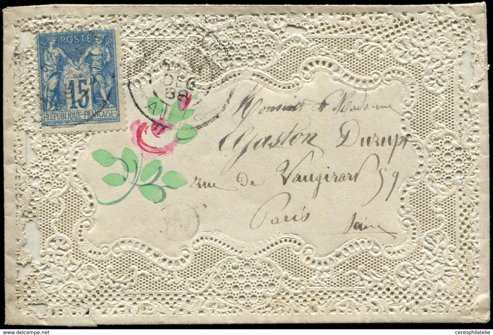 Let TYPE SAGE SUR LETTRES - N°90 Obl. Càd 12/88 S. Env. VALENTINE, TB - 1877-1920: Semi Modern Period