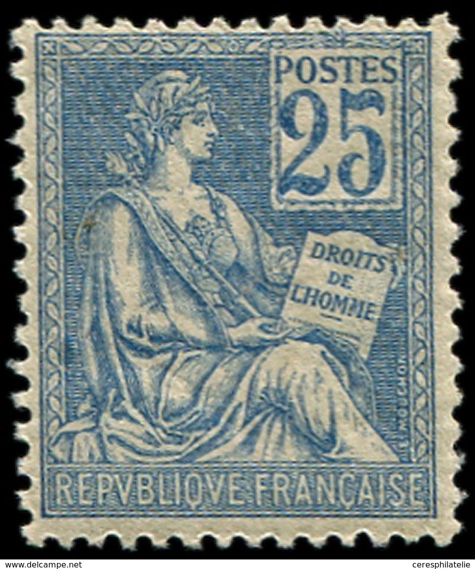 ** EMISSIONS DU XXème SIECLE - 114   Mouchon, 25c. Bleu, Bien Centré, TB - Unused Stamps