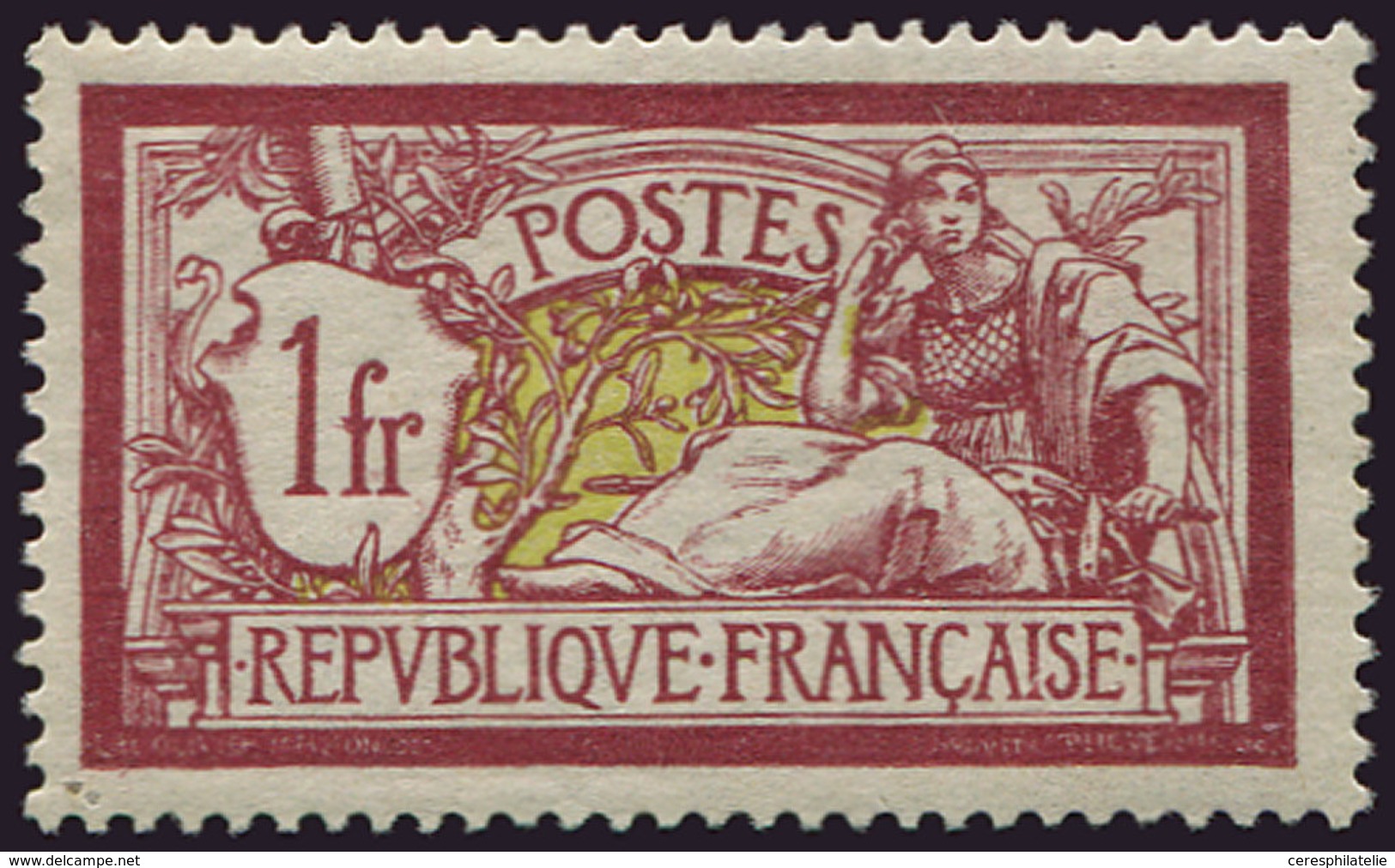 ** EMISSIONS DU XXème SIECLE - 121   Merson,  1f. Lie De Vin Et Olive, Bon Centrage, Nuance Vive, TB - Unused Stamps