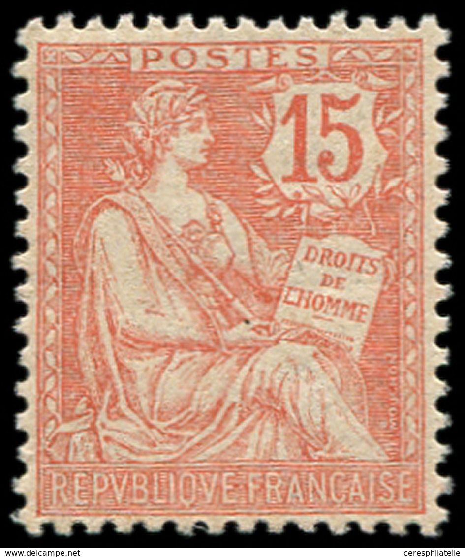 ** EMISSIONS DU XXème SIECLE - 125   Mouchon Retouché, 15c. Vermillon, Excellent Centrage, TTB - Unused Stamps