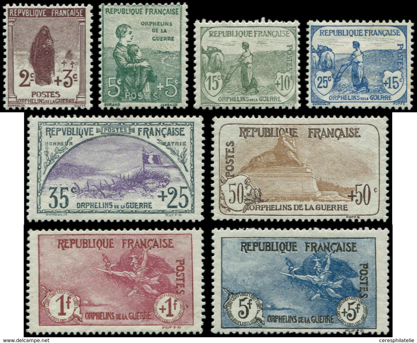 * EMISSIONS DU XXème SIECLE - 148/55 1ère Série Orphelins, TB - Unused Stamps