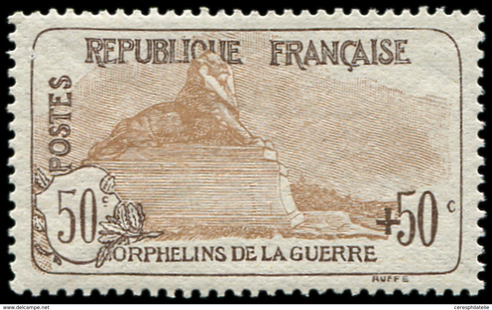 ** EMISSIONS DU XXème SIECLE - 153   1ère Série Orphelins, 50c. + 50c. Brun Et Brun Clair, TB - Unused Stamps