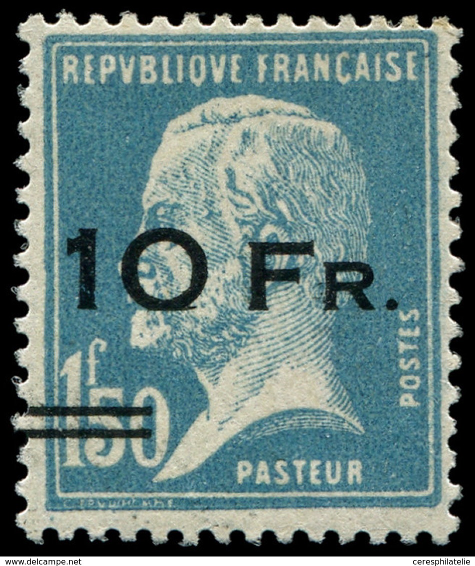 ** POSTE AERIENNE - 4   10Fr. Sur 1f.50 Bleu, Pasteur, "ILE DE FRANCE", TB. C - 1927-1959 Mint/hinged