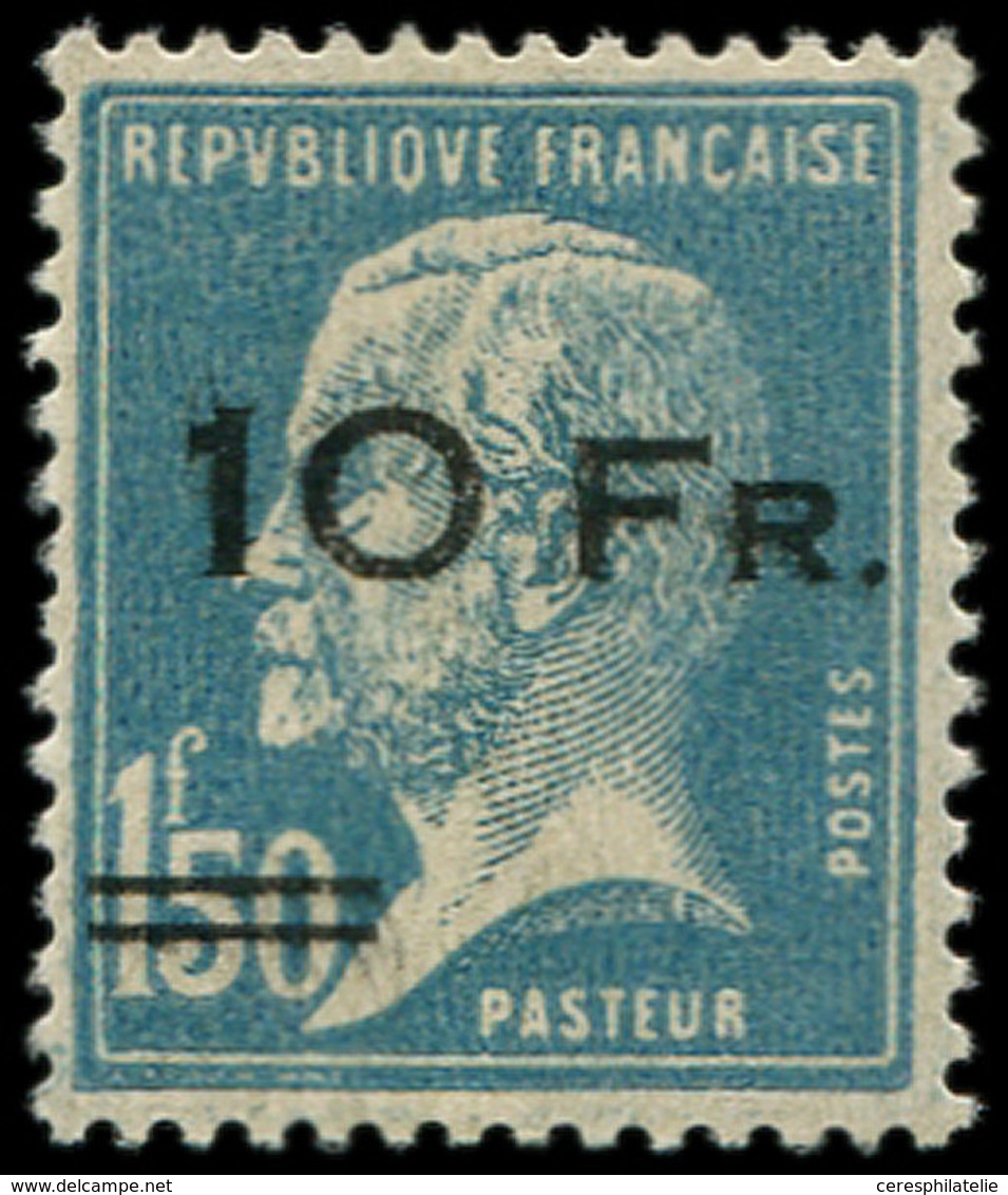 * POSTE AERIENNE - 4a  10Fr. Sur 1f.50 Bleu, Pasteur, "ILE De FRANCE", Surch. ESPACEE, TB, Inf. Trace De Ch., TB, Certif - 1927-1959 Nuovi