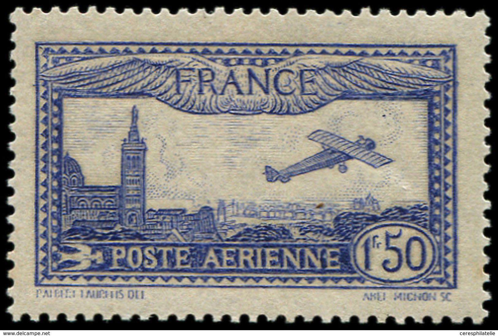 ** POSTE AERIENNE - 6b  Vue De Marseille, 1f.50 Outremer VIF, TB. C - 1927-1959 Mint/hinged