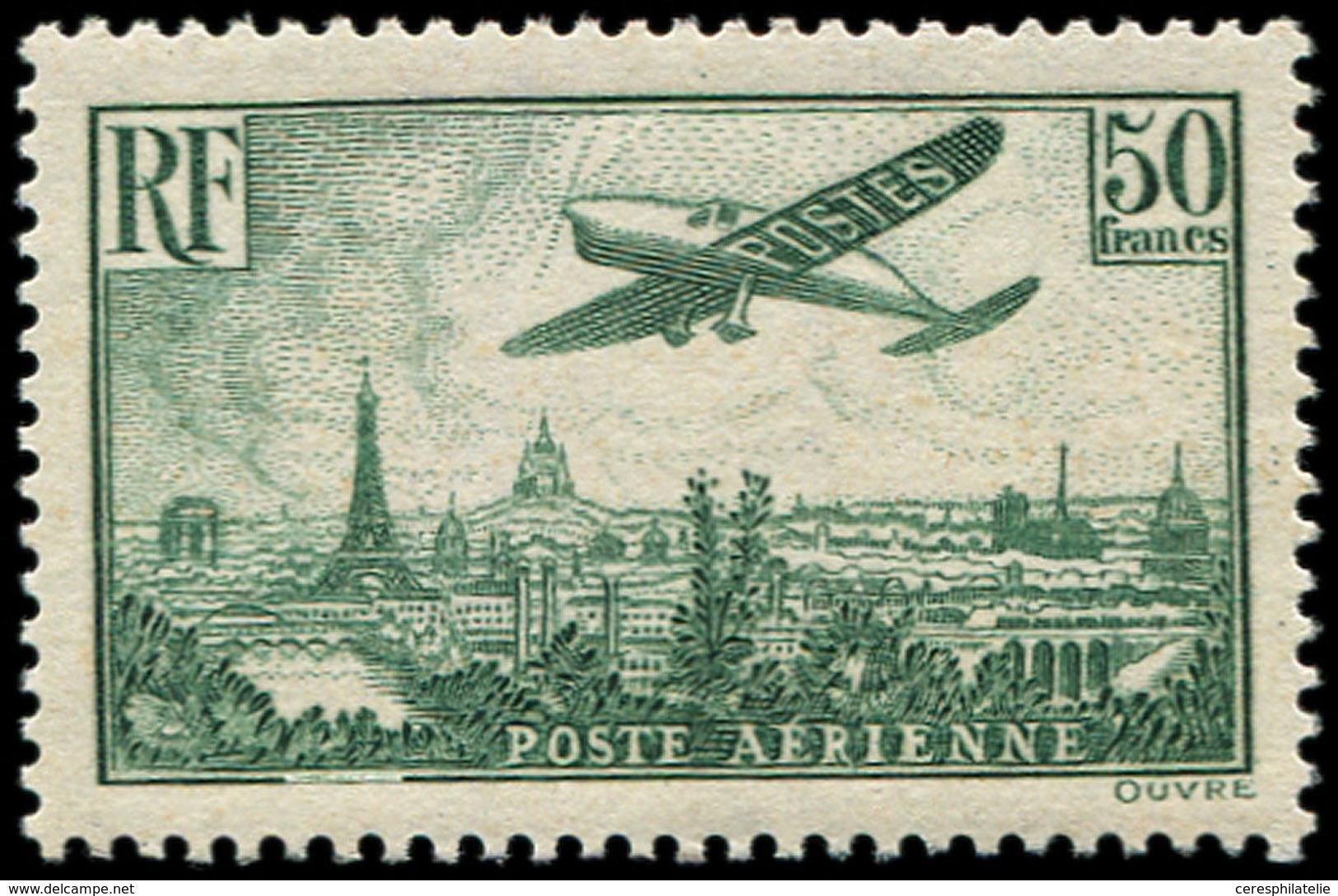 ** POSTE AERIENNE - 14b 50f. Vert Foncé, TB - 1927-1959 Nuovi