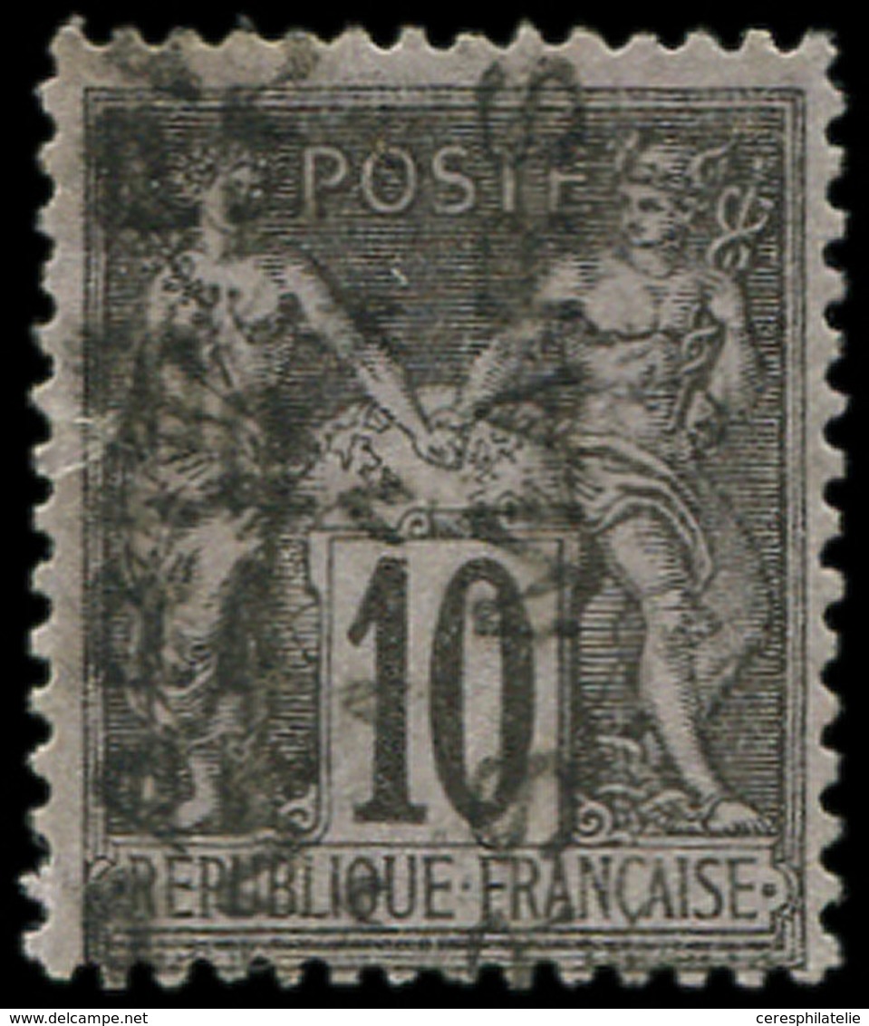 (*) PREOBLITERES - 4   Sage, 10c. Noir Sur Lilas, Surch. Verticale, Petite Fente à Gauche Sinon TB. S - 1893-1947