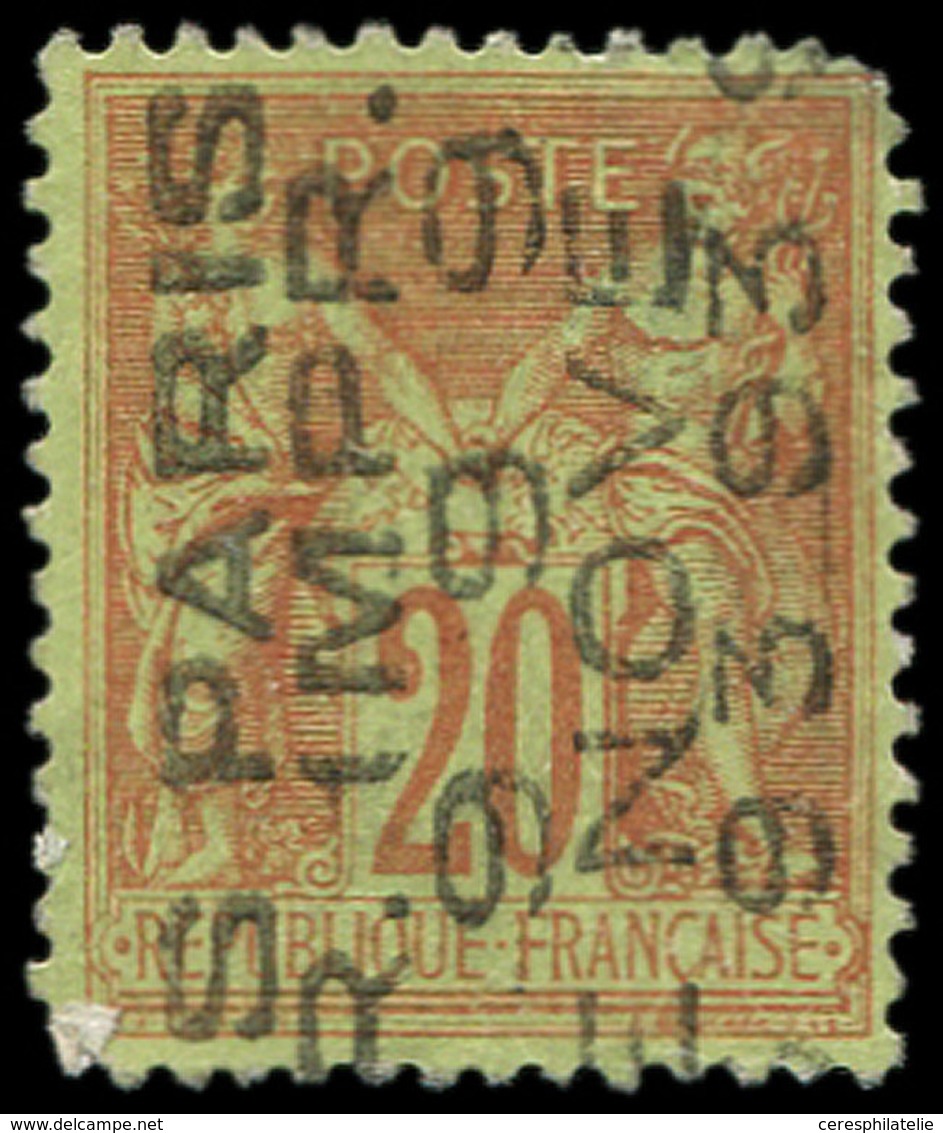 (*) PREOBLITERES - 18  Sage, 20c. Brique Sur Vert, 2 Angles Un Peu Arrondis, Surch. Verticale 9 NOV, B/TB. S - 1893-1947