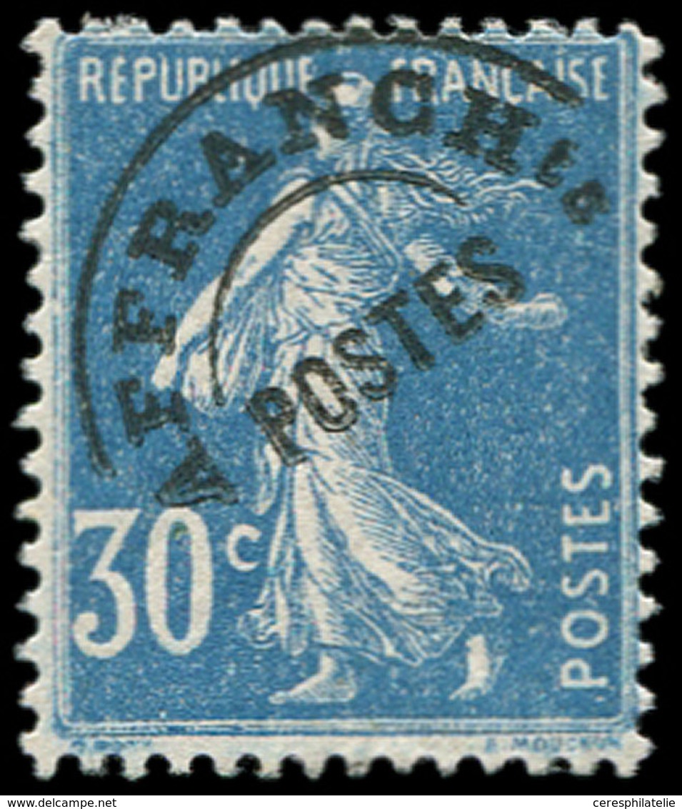 ** PREOBLITERES - 60  Semeuse Camée, 30c. Bleu, TB - 1893-1947