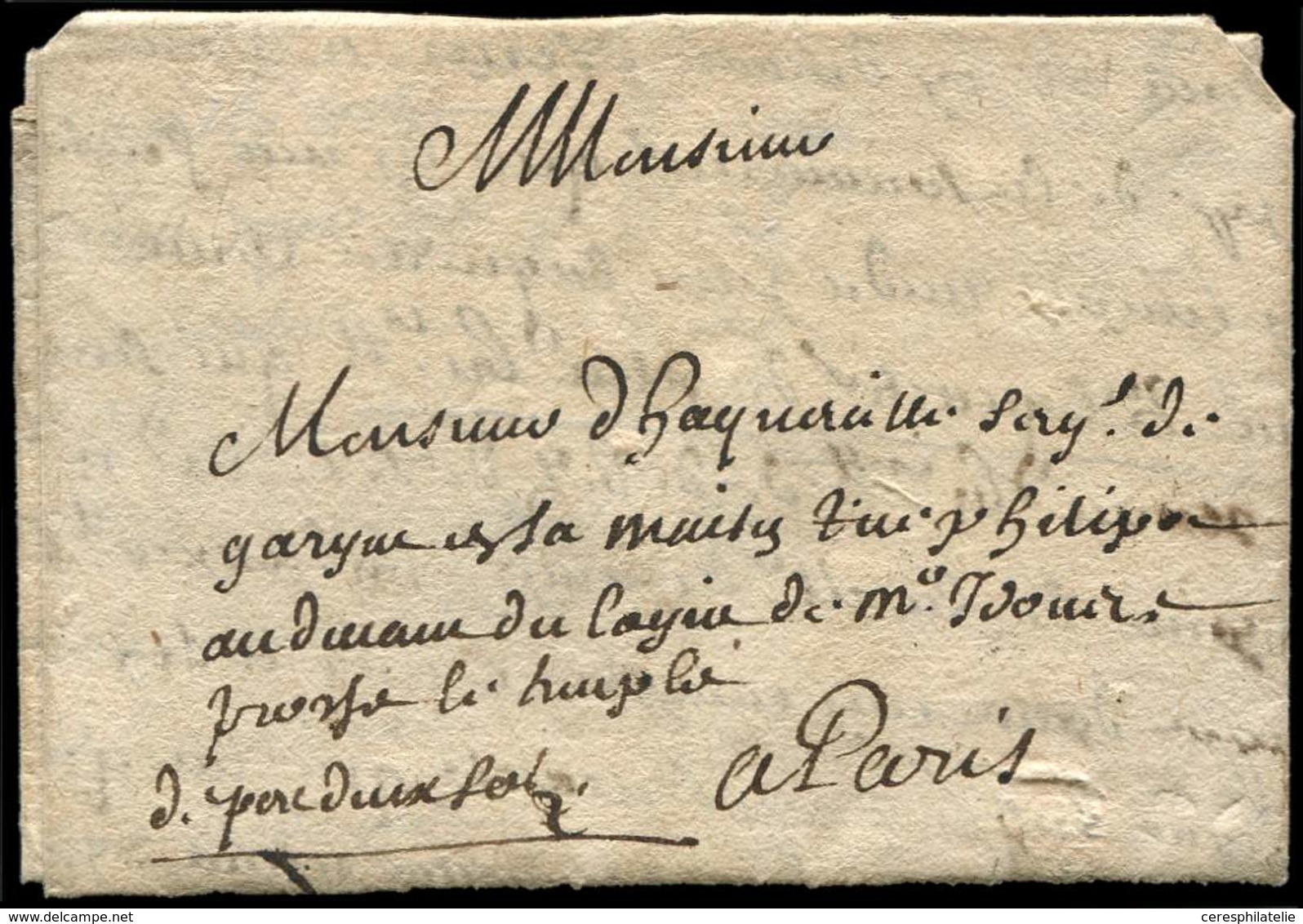 Let TAXE - LAC De PONTOISE Du 9/6/1641 Pour Paris, "d. Per Deux Sols", RR, TTB - 1859-1959 Covers & Documents