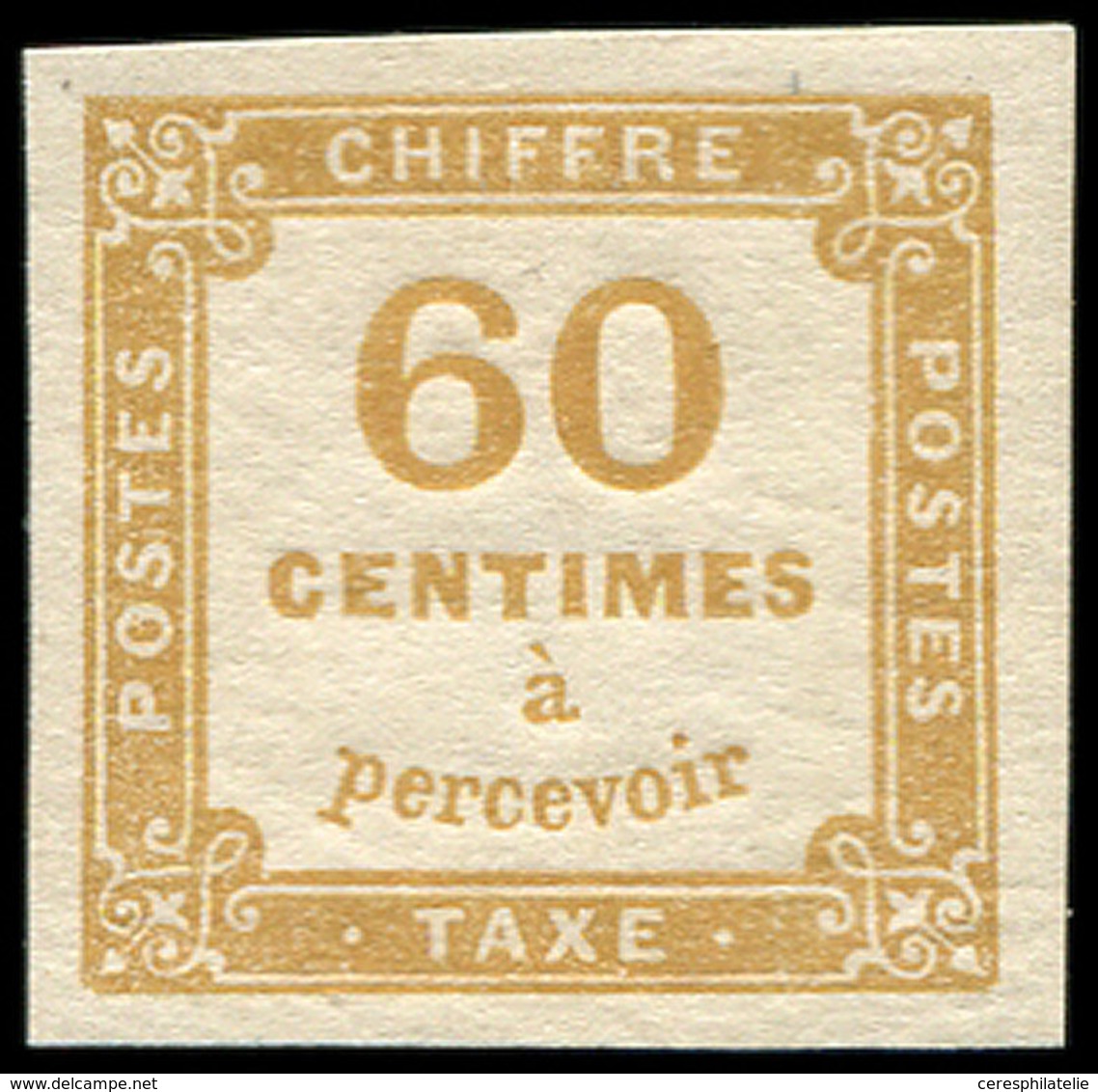 ** TAXE - 8   60c. Jaune-bistre, TTB. C - 1859-1959 Covers & Documents