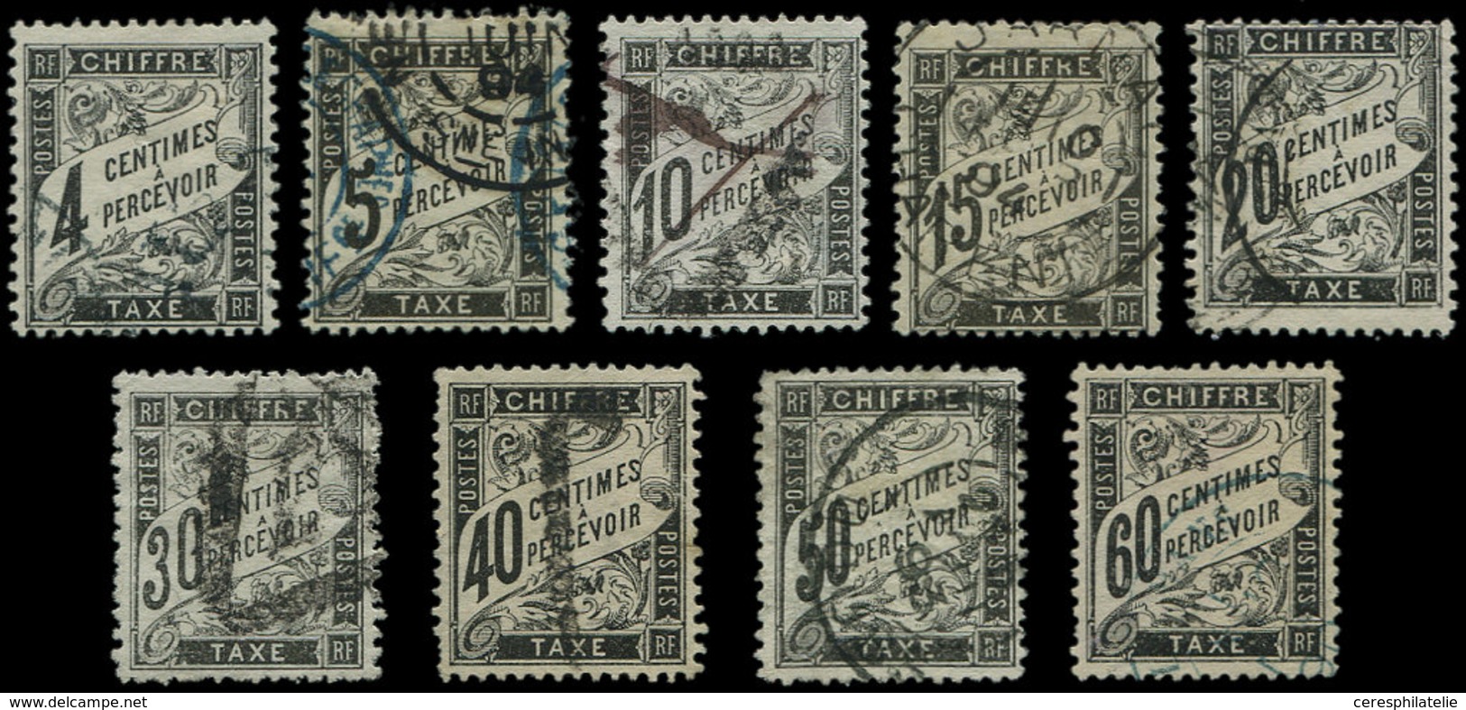 TAXE - 13/21, Type Duval, Tous Obl., TB - 1859-1959 Covers & Documents