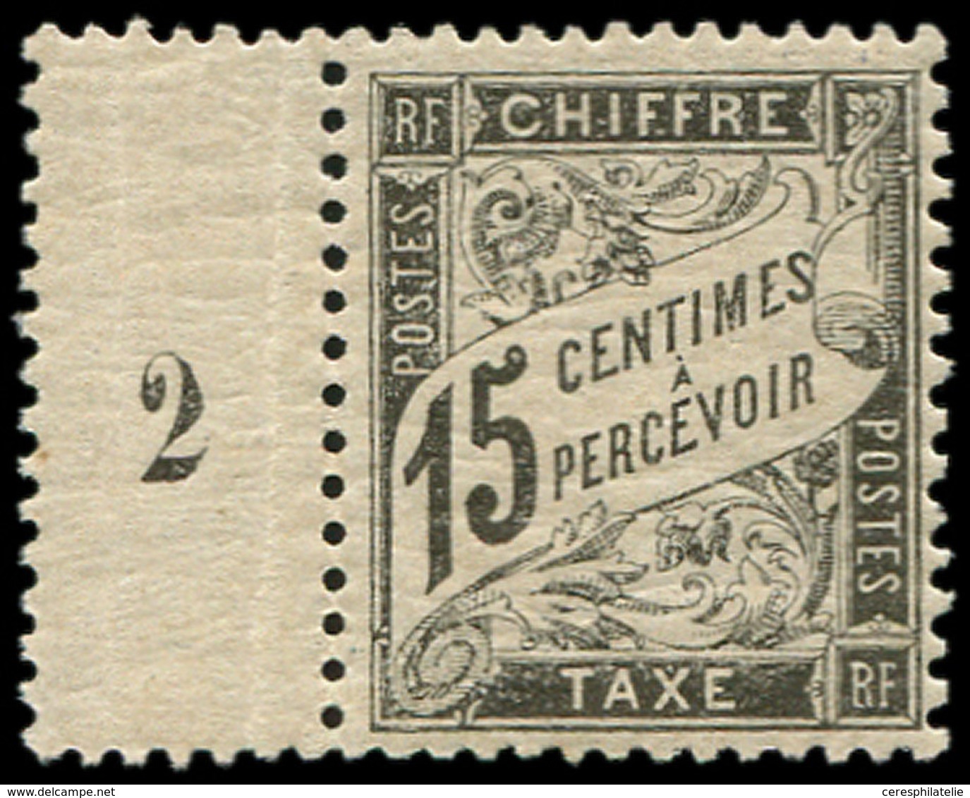 ** TAXE - 16  15c. Noir, Mill.2, TB - 1859-1959 Covers & Documents