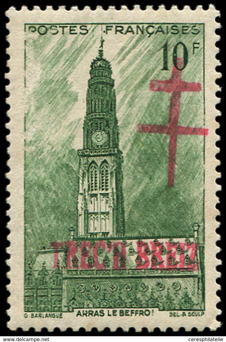 * TIMBRES DE LIBERATION - BRETAGNE TREICH BREIZ 17 : 10f. Vert, TB, Signé Mayer - Liberation