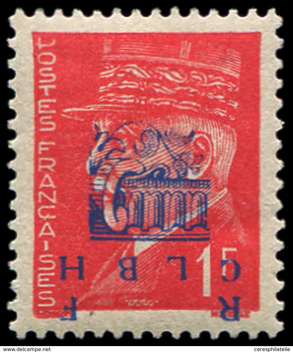 * TIMBRES DE LIBERATION - DECAZEVILLE 6 : 1f. Rouge, Surcharge T II RENVERSEE, TB - Liberazione