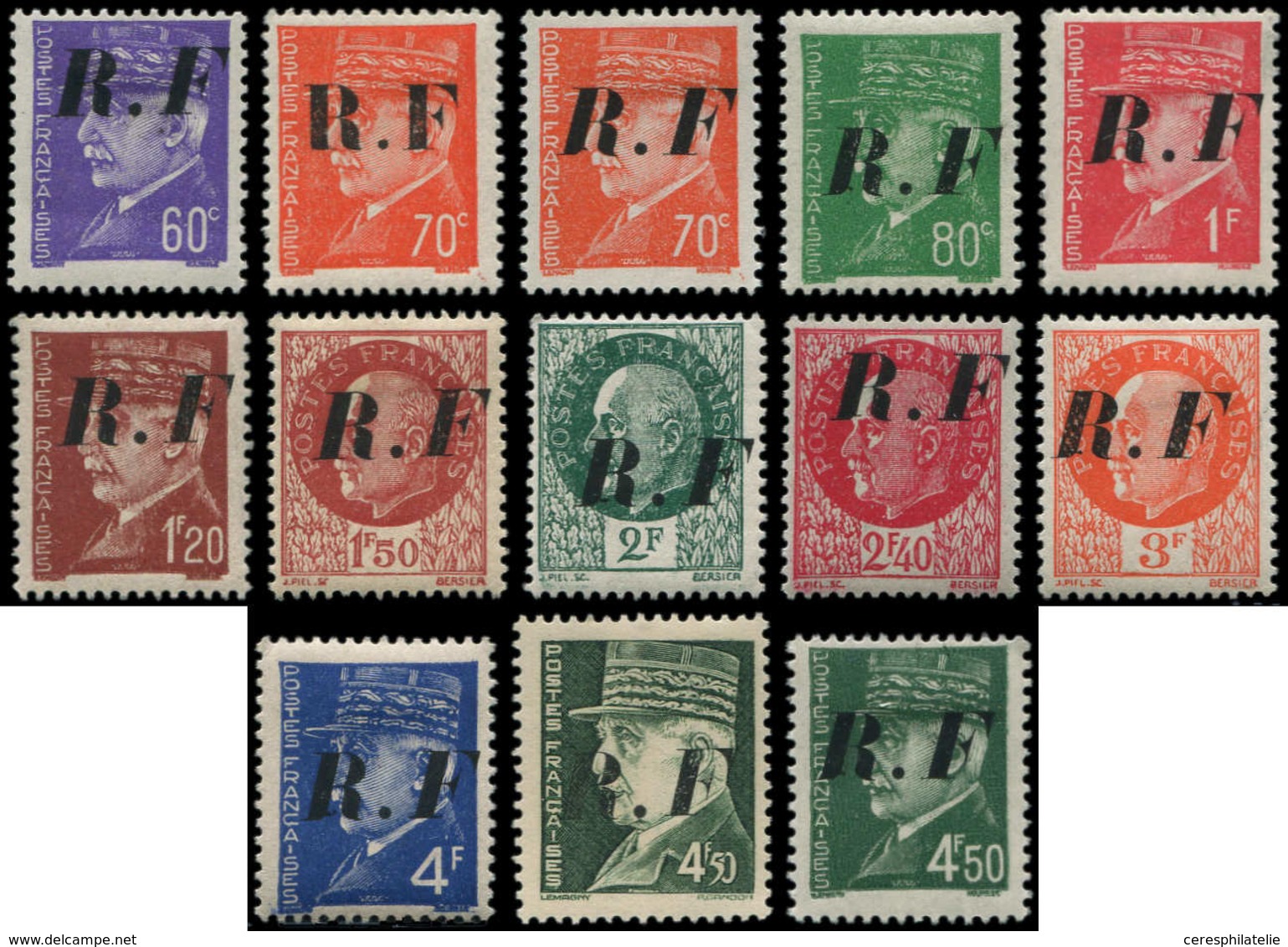 * TIMBRES DE LIBERATION - PONS 1/12 : La Série T II, N°3, 5, 8 Et 12 **, TB. Br - Libération