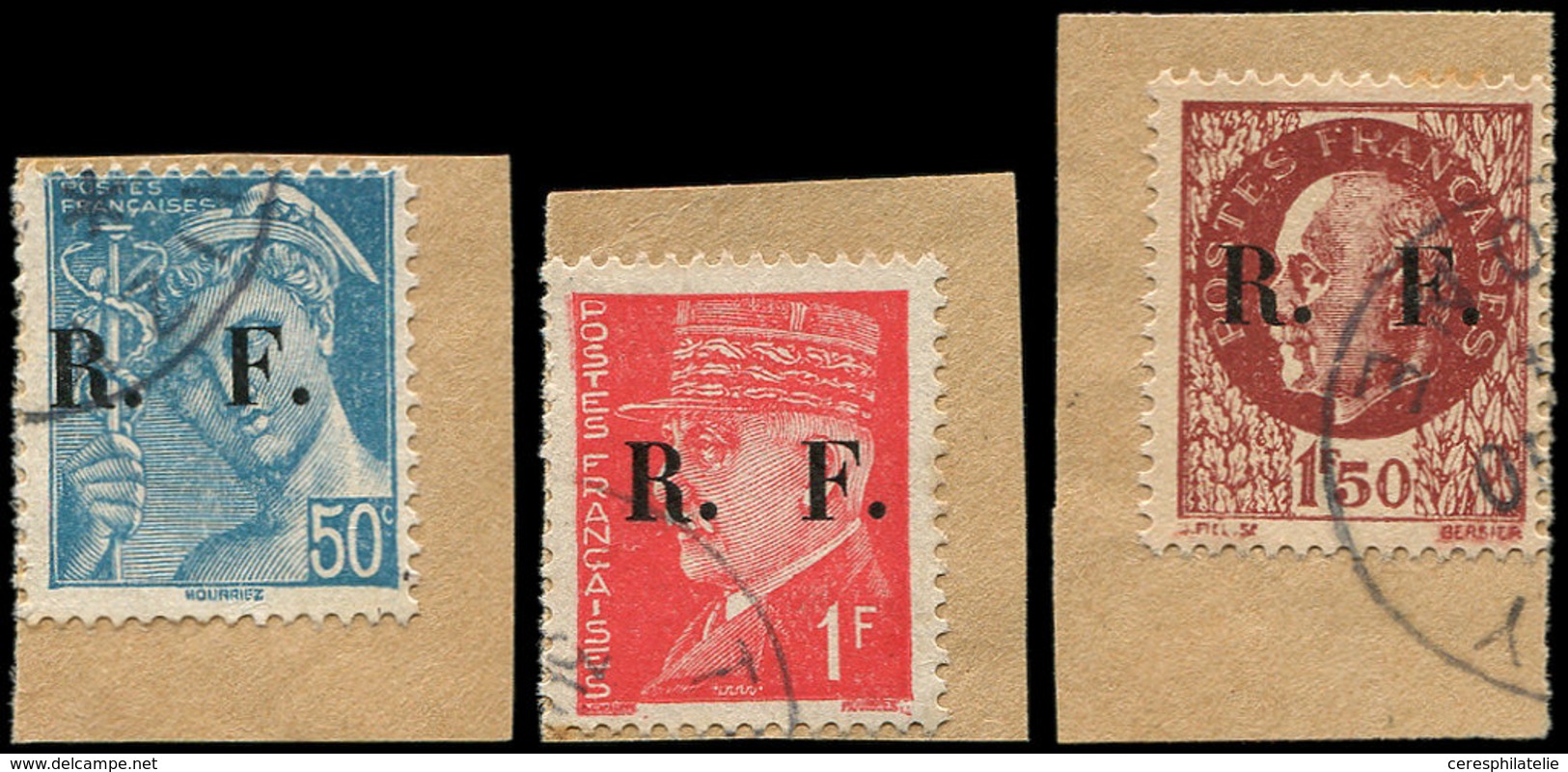 TIMBRES DE LIBERATION - THIZY 1M/3 : La Série Obl. Sur Fragt, TB, Signés Mayer, TB - Libération