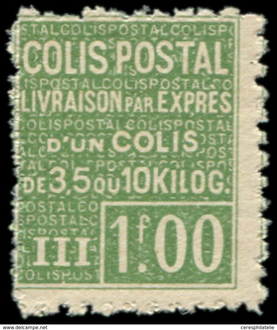 ** COLIS POSTAUX - 66   1f00 Vert, TB - Mint/Hinged