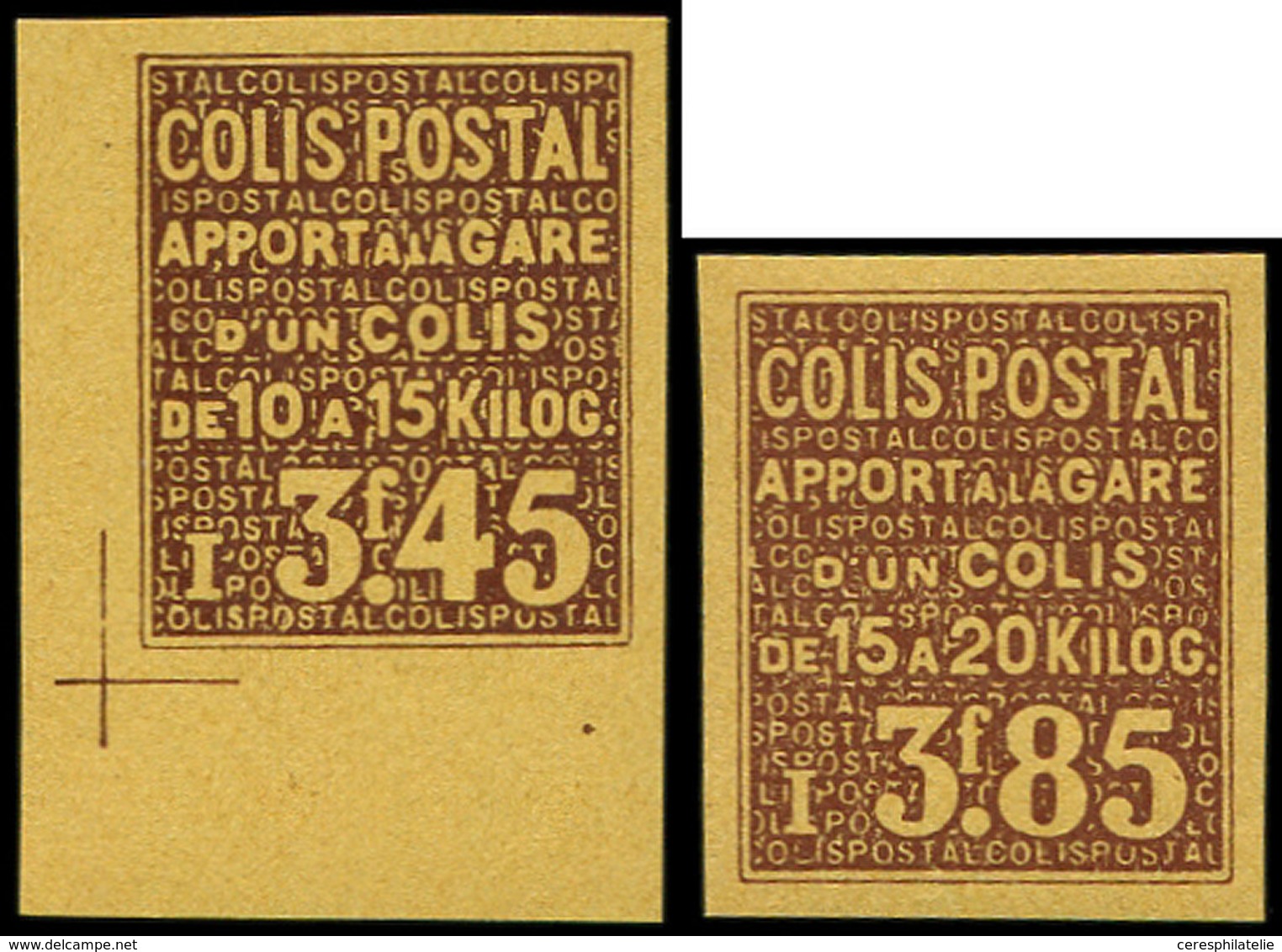 ** COLIS POSTAUX - 149A/B 3f45 Et 3f85 Brun Sur Jaune, NON DENTELES, NON EMIS, TB, N° Et Cote Maury - Mint/Hinged